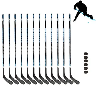 Ishockeyklubbor och puckar | 150 cm (L) 12 ishockeyklubbor senior | 6 puckar
