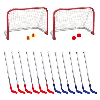 Streethockey set | Landhockey 12 klubbor | 2 puckar | 2 bollar | 2 m&#229;l