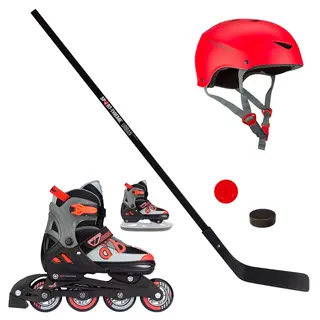 Streethockeypaket Hj&#228;lm | skridskor| Hockeyklubba | Puck