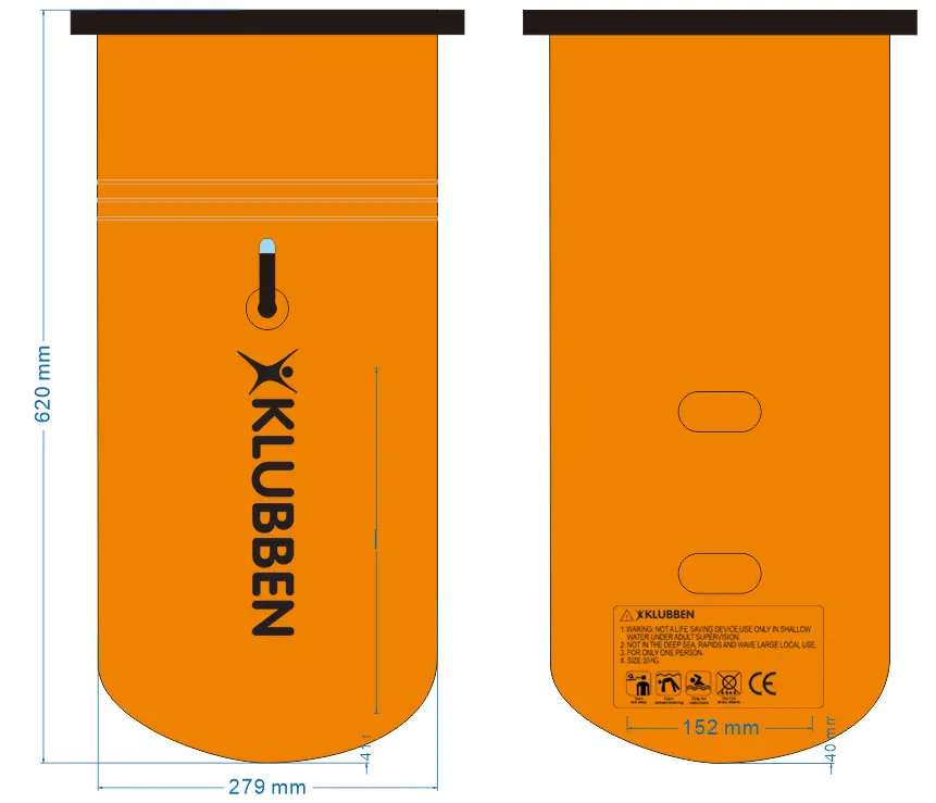Klubben Safety Buoy Uppblåsbar boj | Open water | Orange 