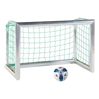 Minimål helsveiset oval profil | 120x80 Robust alu fotballmål | 10 cm masker