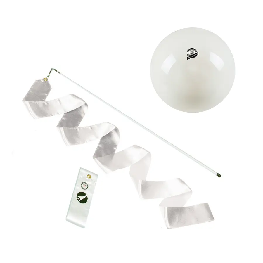 Rytmisk Gymnastik Startpaket RG Band 6 m | RG boll | Vit 
