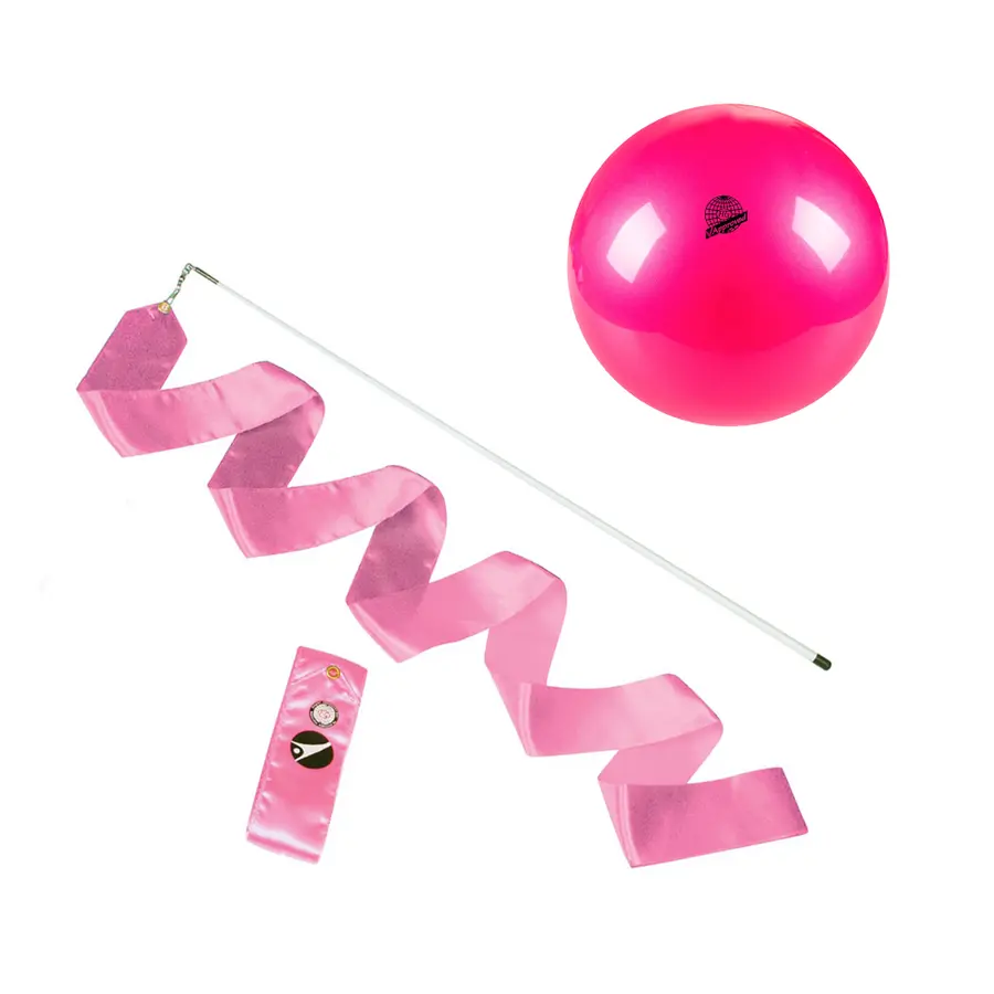 Rytmisk Gymnastik Startpaket RG Band 6 m | RG boll | Rosa 