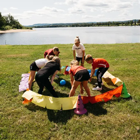 Flaggset med trollina 2 m Set med 6 flaggor i olika färger