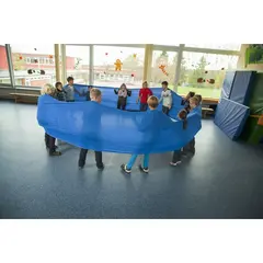 Rondoduk 140 cm | 7,5 m Elastisk duk för grupplekar | Blå