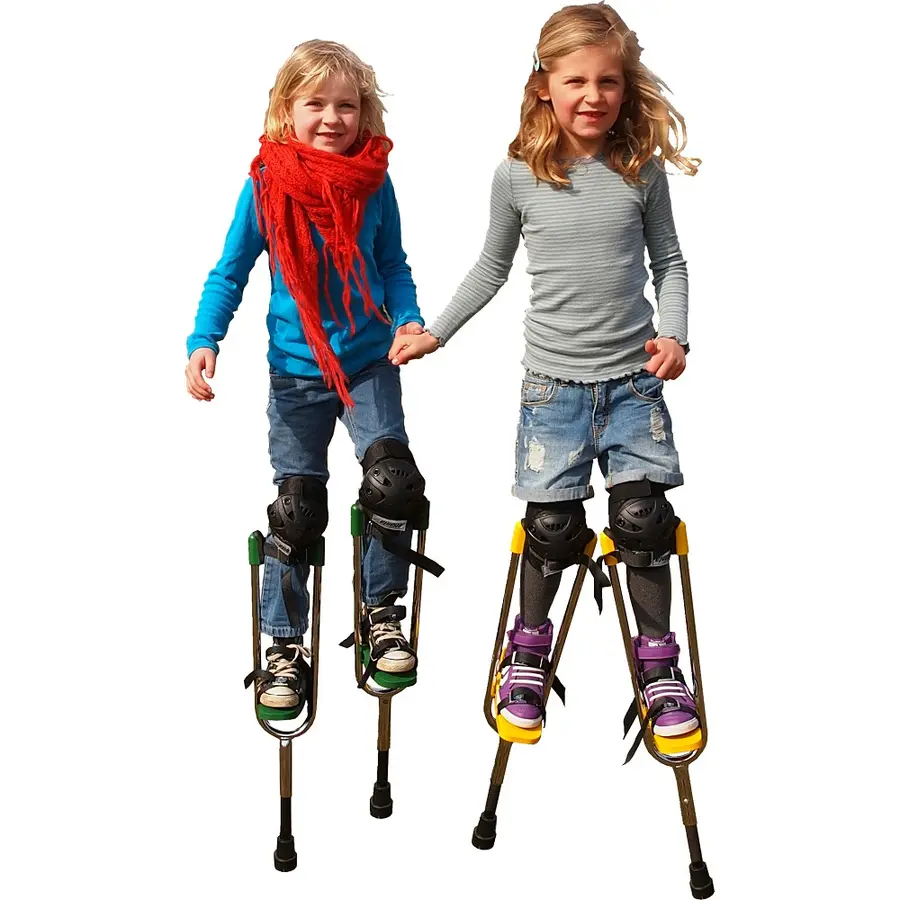 Hoppstyltor att fästa på benen Grön Passar barn 6-8 år upp til 50 kg 
