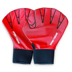 Aquafitness handskar stängda Röd - M