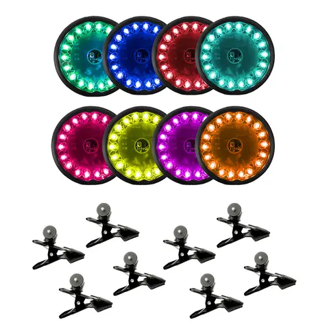 PUSH träningspuckar 8 st | 8 st klämmor Ljuspuckar för reaktionsträning