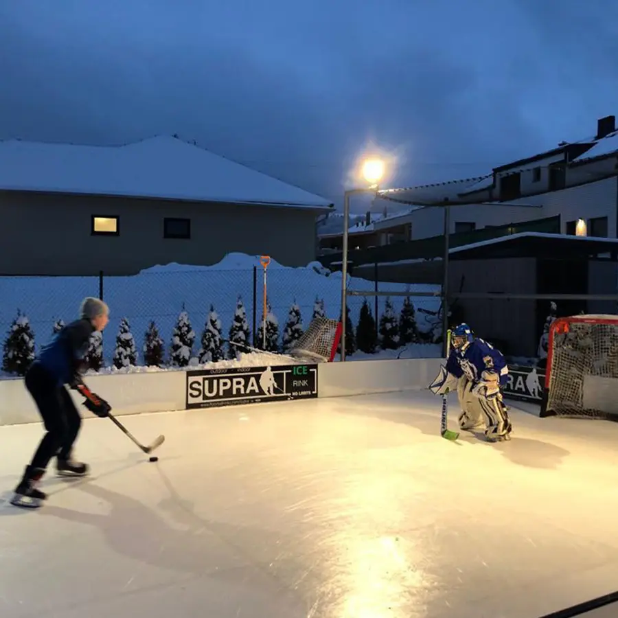Multisportbana | Portabel isbana Ishockeyrink | 20 x 10 m | Med mål 