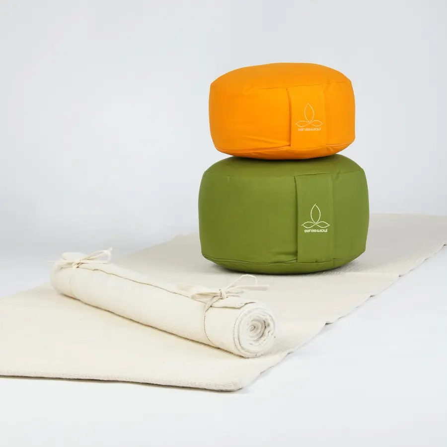 Sittkudde Rondo liten yogakudde | Orange Höjd 12 cm, Diameter 30 cm 