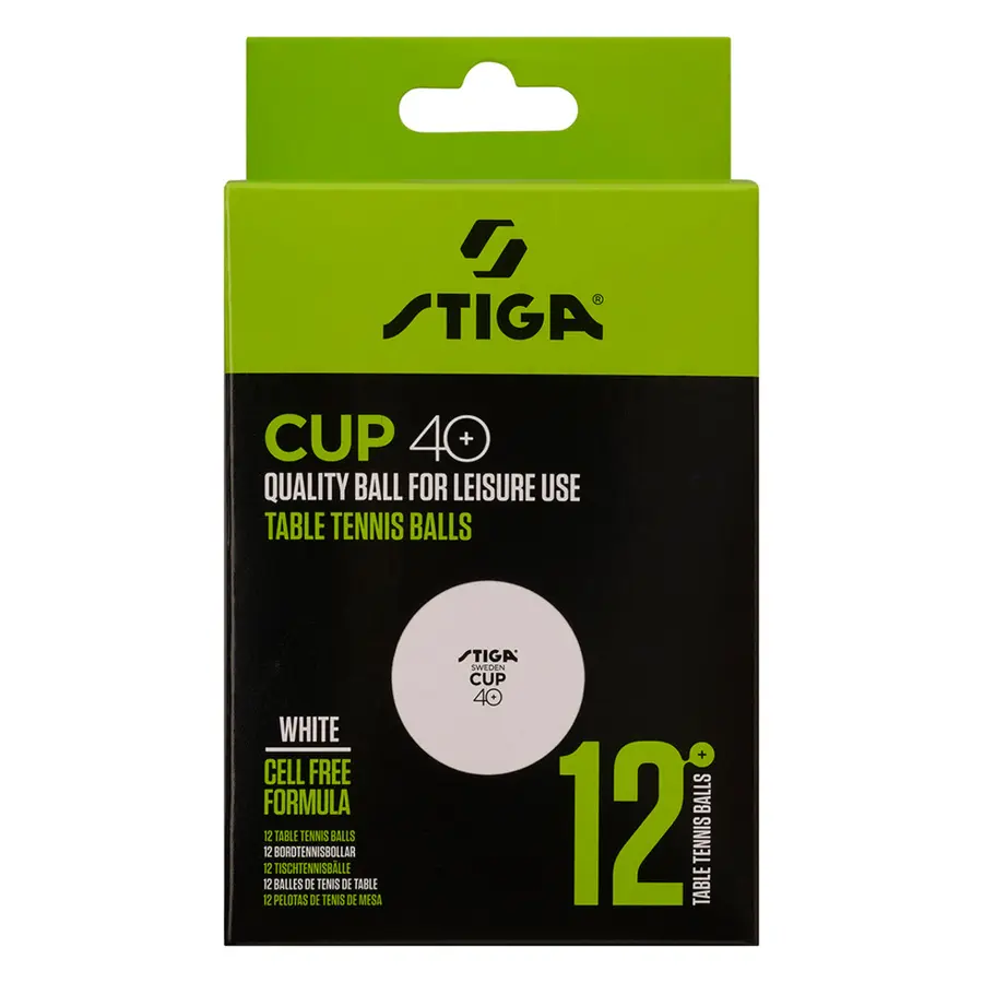 Bordtennisboll Stiga Cup 12 st. Vita | ABS 