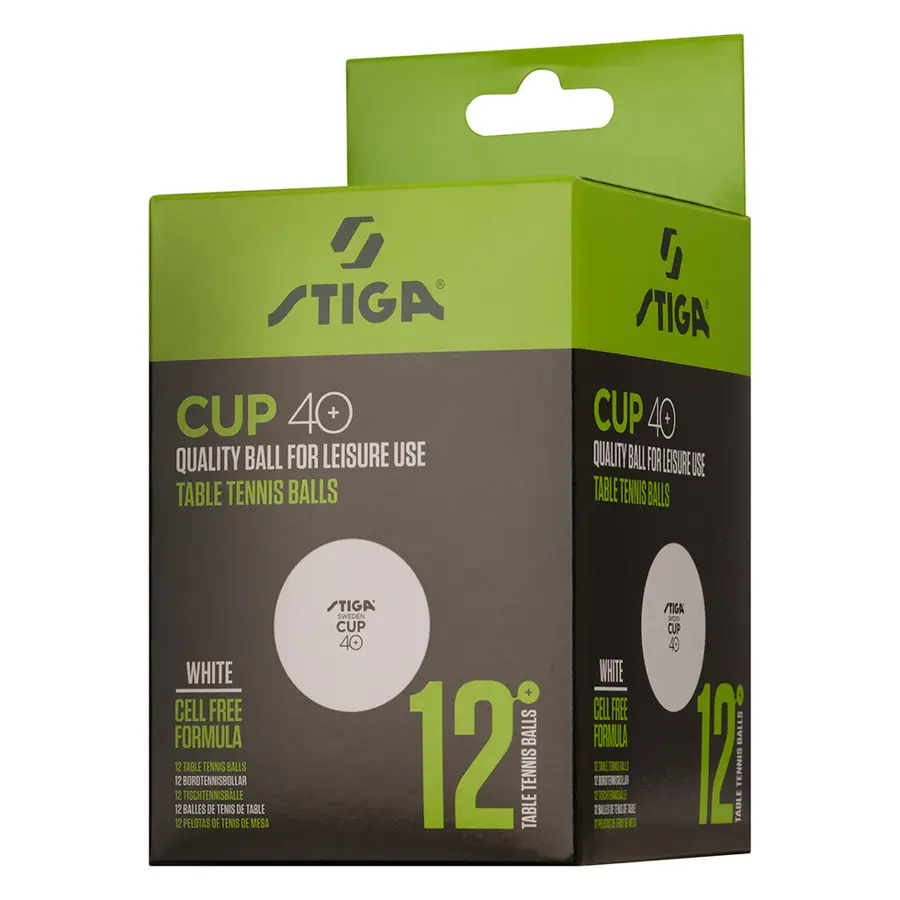 Bordtennisboll Stiga Cup 12 st. Vita | ABS 