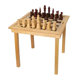Schackbord inklusive pj&#228;ser Spelbord med Schack, Dam, Fia med knuff
