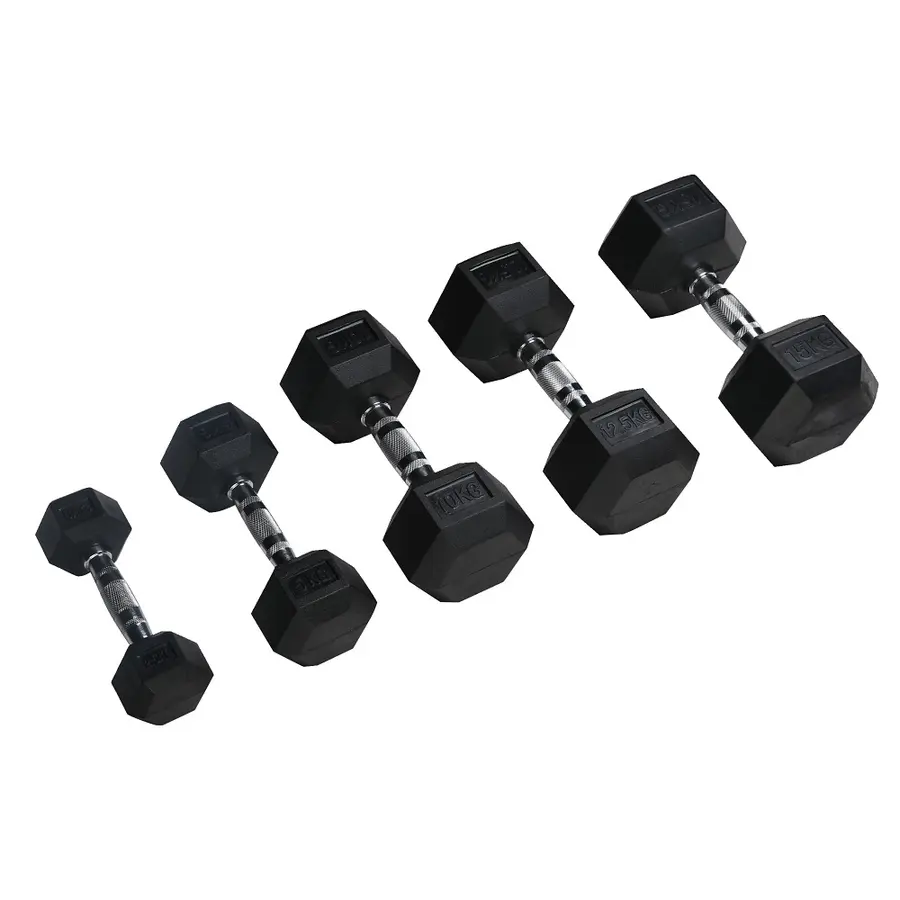 Hantel Sexkantig Gummibelagd 6 kg 