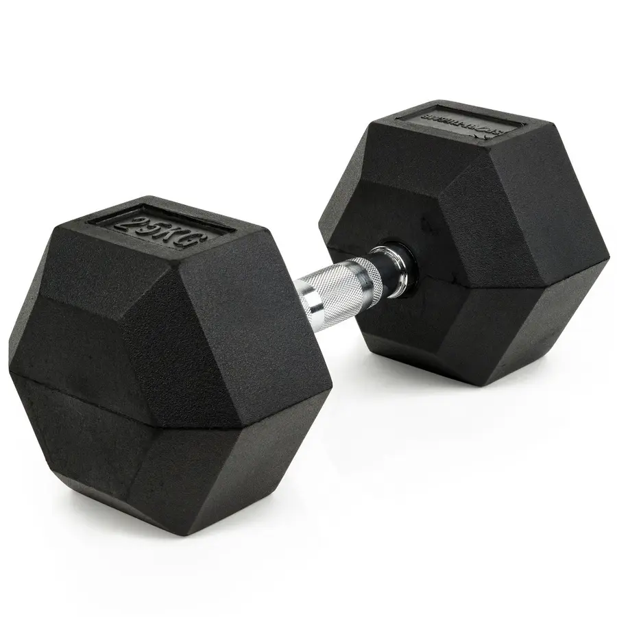 Hantel Sexkantig Gummibelagd 25 kg 