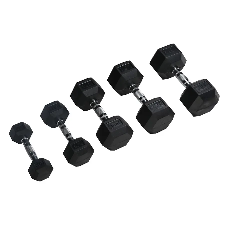 Hantel Sexkantig Gummibelagd 30 kg 