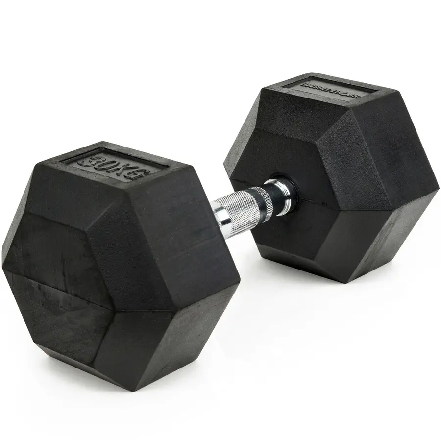 Hantel Sexkantig Gummibelagd 30 kg 