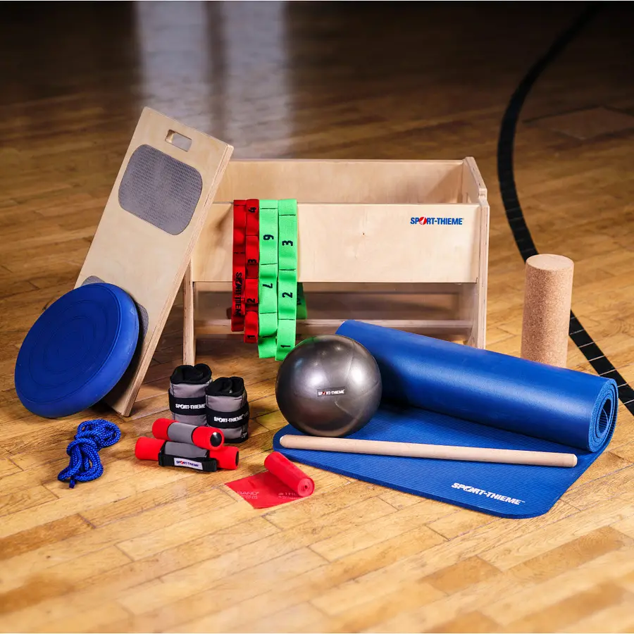 Movebox | Med 14 st träningsprodukter Pall med Träningsutrustning 