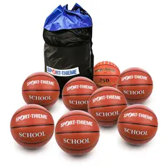 Basketballpakke Skole Pro str 7 8 basketballer | 1 ballbag