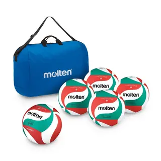 Volleybollpaket Molten 5 st bollar | 1 st väska
