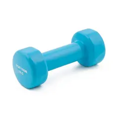 Gummerad hantel | 1 st. Ljus bl&#229; | 2 kg