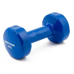 Gummerad hantel | 1 st. Bl&#229; | 5 kg