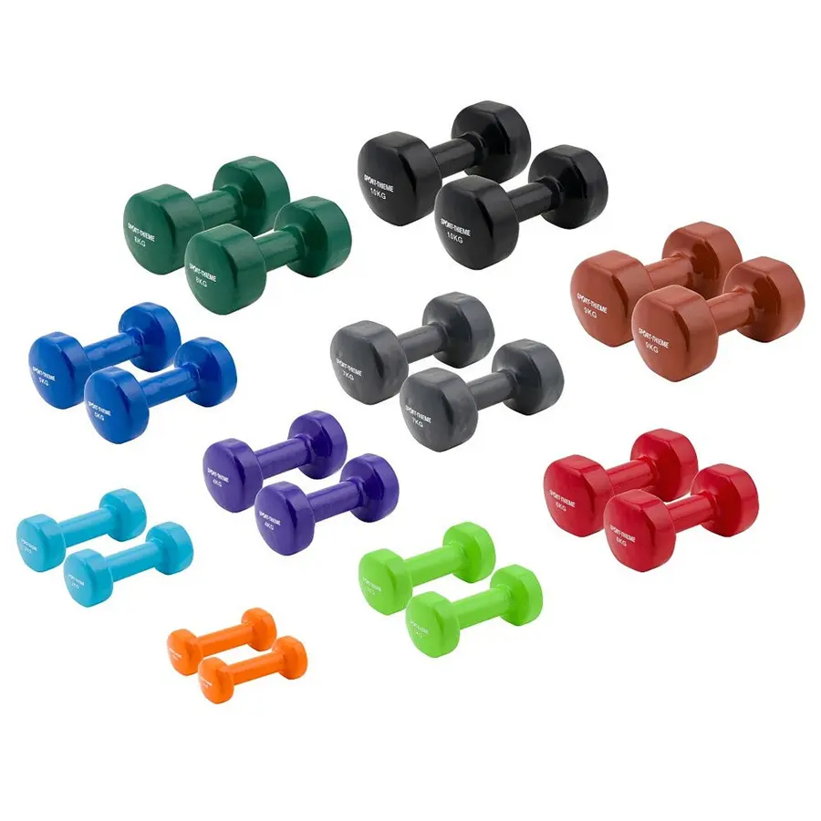 Hantelset i vinyl  10 par 20 st hantlar  1-10 kg 