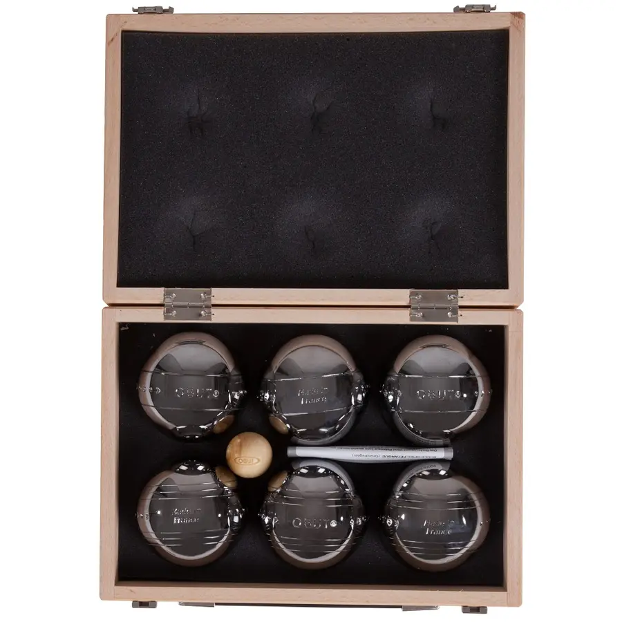 Bouleset med trälåda Pétanque 
