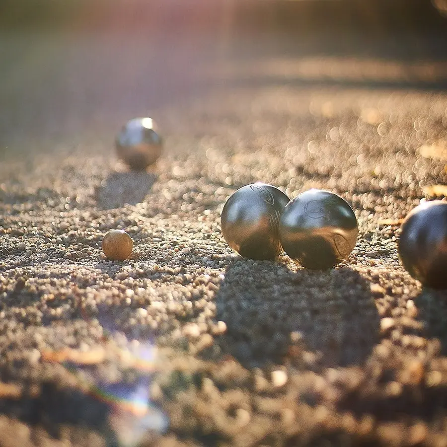 Bouleset med trälåda Pétanque 