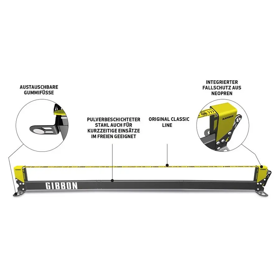 Gibbon Slackline "Slack Rack Classic" Komplett med Gibbon Slackline - L: 4,5 m 