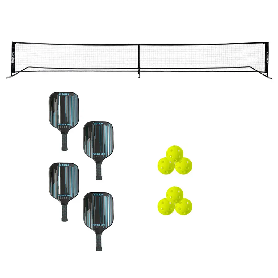 Pickleball set | 4 spelare Pickelbollset| 1 nät | 4 rack | 6 bollar 