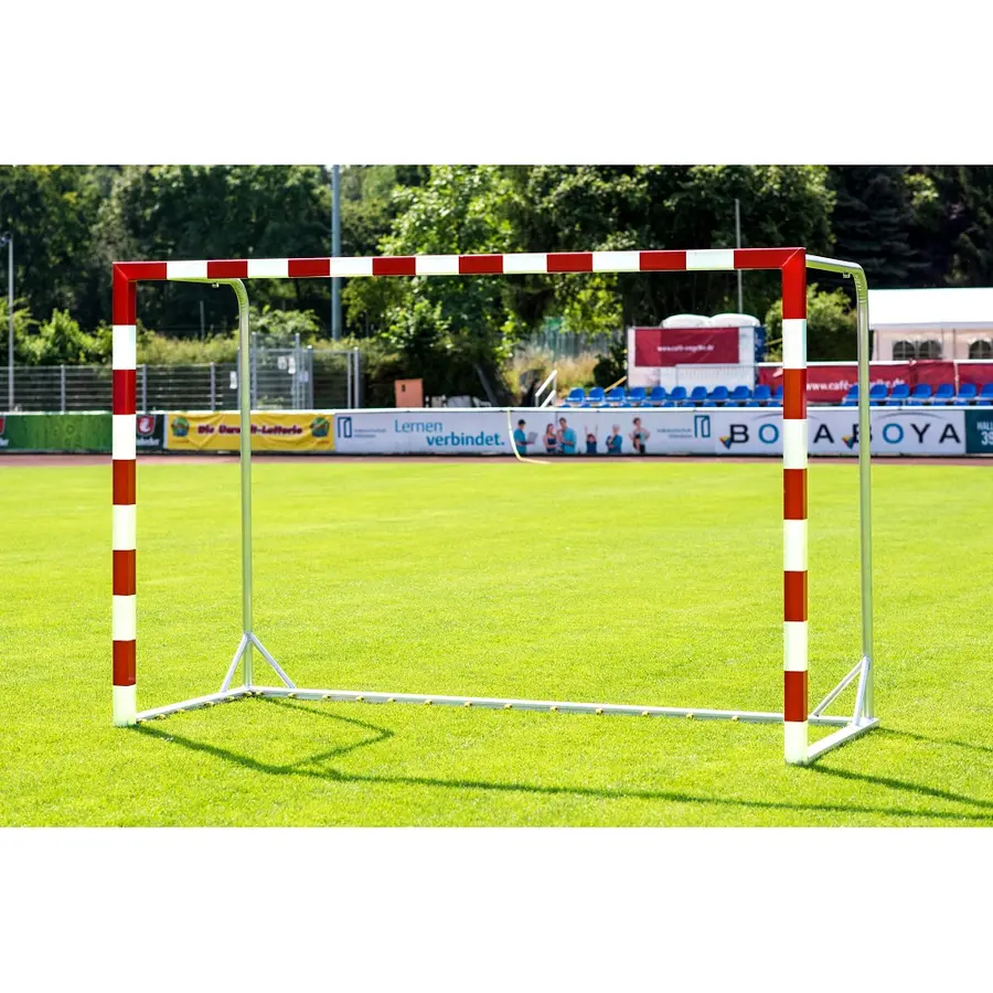 Handbollsmål i aluminium | Blå/Vit Fasta nätbågar 