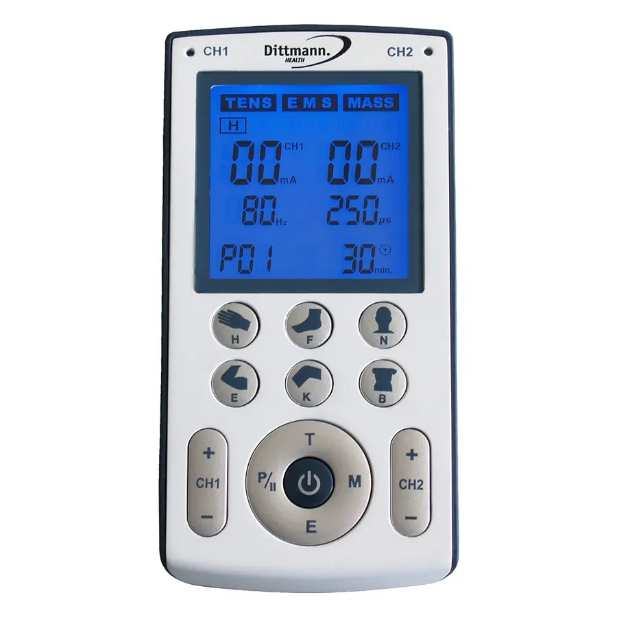 TENS apparat  EMS Gerät TEN 250 4 elektroder | Massor av program 