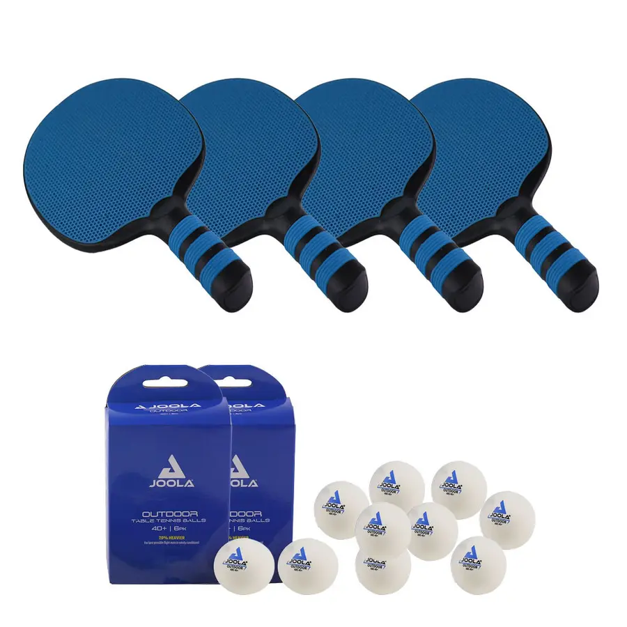 Bordtennispaket Klubben Outdoor 4 racketar | 12 bordtennisbollar 