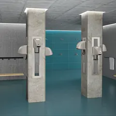 Hårfön REZ Beluga UPV spegel Infälld och justerbar varmluftsfön