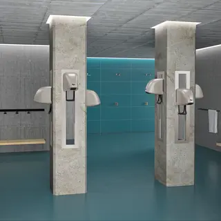 Hårfön REZ Beluga UPV spegel Infälld och justerbar varmluftsfön