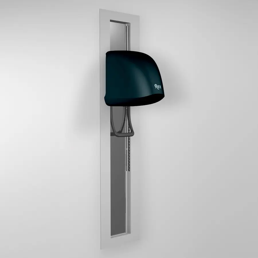 Hårfön REZ Beluga UPV spegel alu/antraci Alu-skena RAL 9006 | Kåpa RAL 7016 