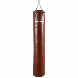 Boxningss&#228;ck i l&#228;der | 180x35 cm | 60 kg Sands&#228;ck med kedja och svirvel