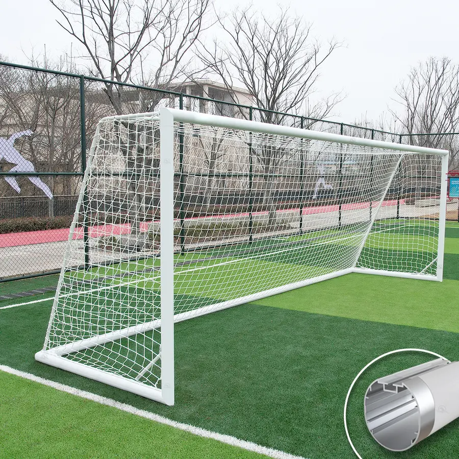 Fotbollsmål 11 manna | 7.32 x 2.44 m 11 manna mål | Vit | Oval profil 