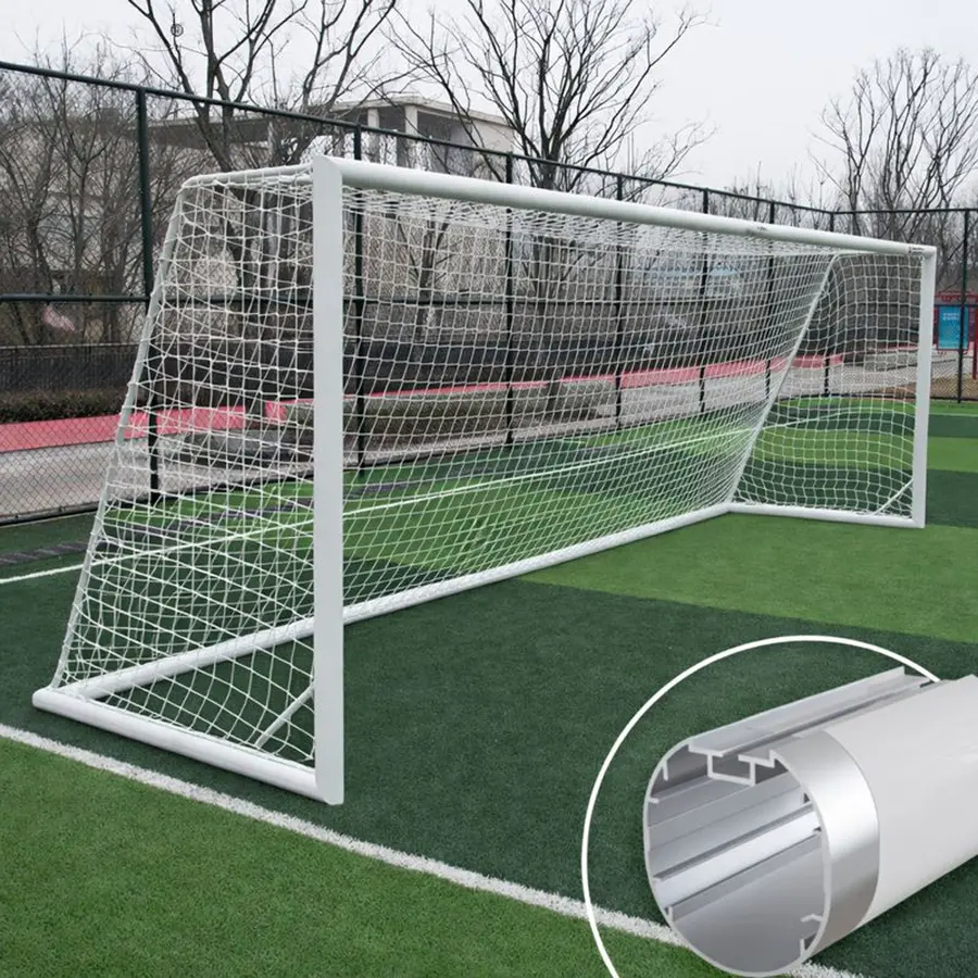 Fotbollsmål 3x2 m 5 manna mål | Vit | Oval profil 