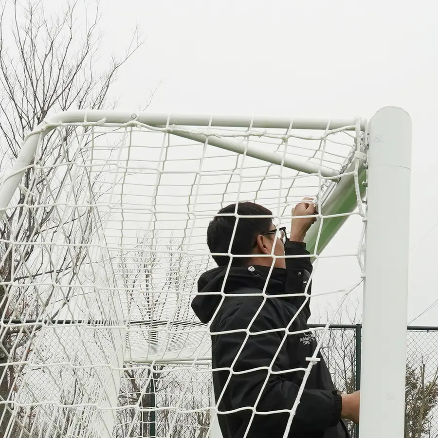 Fotbollsmål 3x2 m 5 manna mål | Vit | Oval profil 