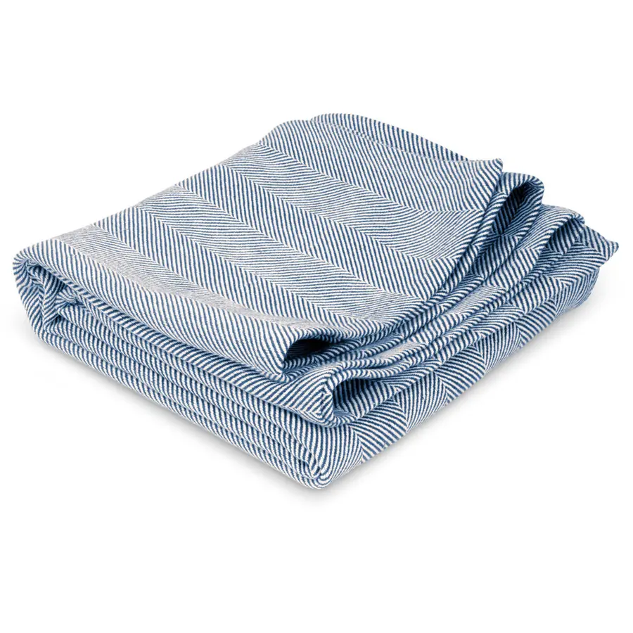 Yoga pläd Yogafilt i handvävd bomull | Blå 