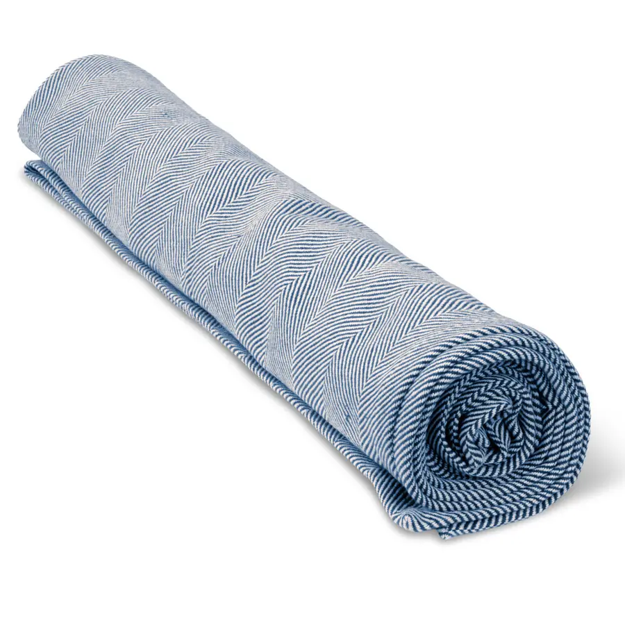 Yoga pläd Yogafilt i handvävd bomull | Blå 