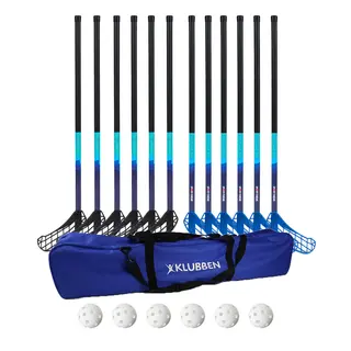 Innebandyklub Match Kids 85 cm 12 innebandyklubbor | 6 bollar | 1 bag