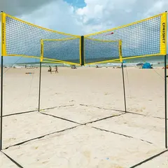 Sandvolleyball sett Crossnet Four Square Kryssnett | Stolper | Banemarkering