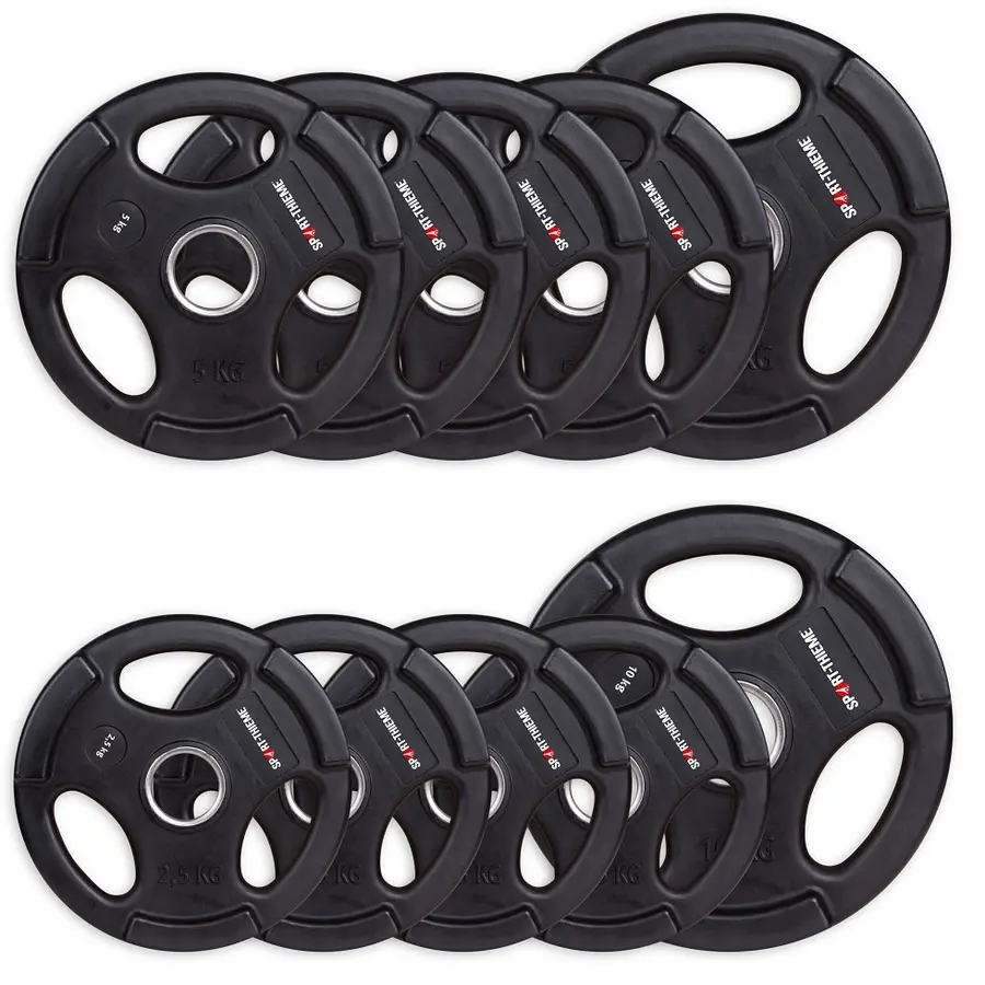 Viktkivor | gummibelagda | 50 kg | 50mm 4x2,5kg | 4x5kg | 2x10 kg 