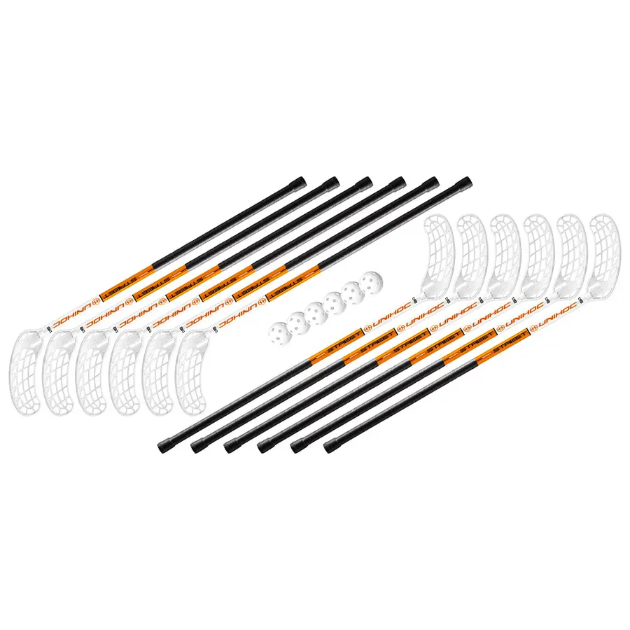 Innebandyset Unihoc Street 75 cm | 12 st Innebandyklubbor för asfalt o betong 