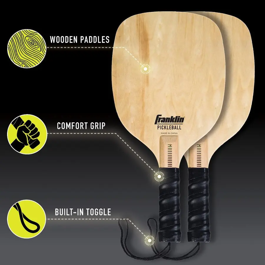 Pickleballracket Startersett Nett 1/2 Court | 2 racketer | 2 baller 