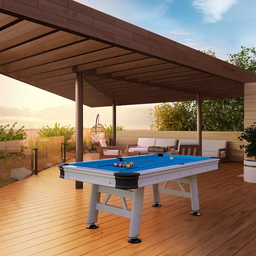 Biljardbord för utomhusbruk 8 ft Utomhusbiljardbord 224 x 112 cm spelyta 