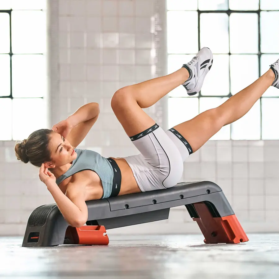 Reebok Stepbräda The Deck 2.0 Röd/Svart Uppfällbart ryggstöd | 121,5x33,7x35 cm 